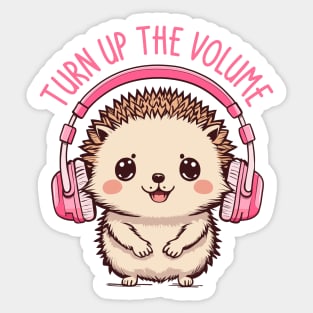 Turn Up The Volume, Music Love hedgehog Sticker